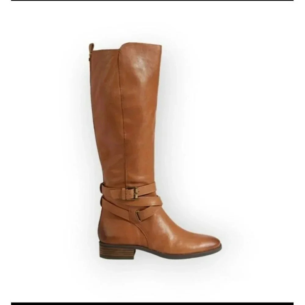 Sam Edelman Women's Pansy Whiskey Leather Boot Size 6.5 M (MSRP $225)